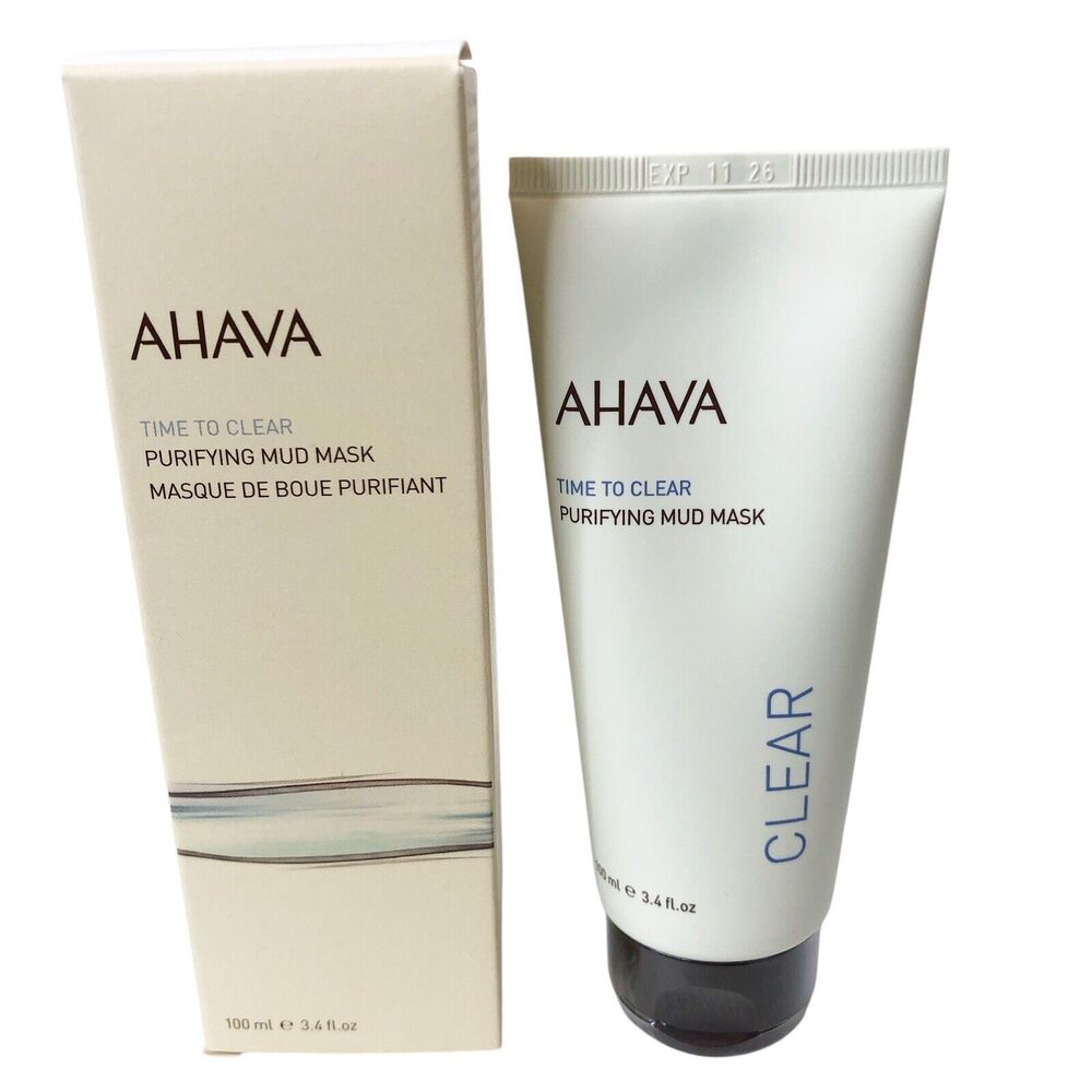 Ahava New in Box Sealed Time to Clear Purifying Mud Mask 100mls/3.4 fl.oz.